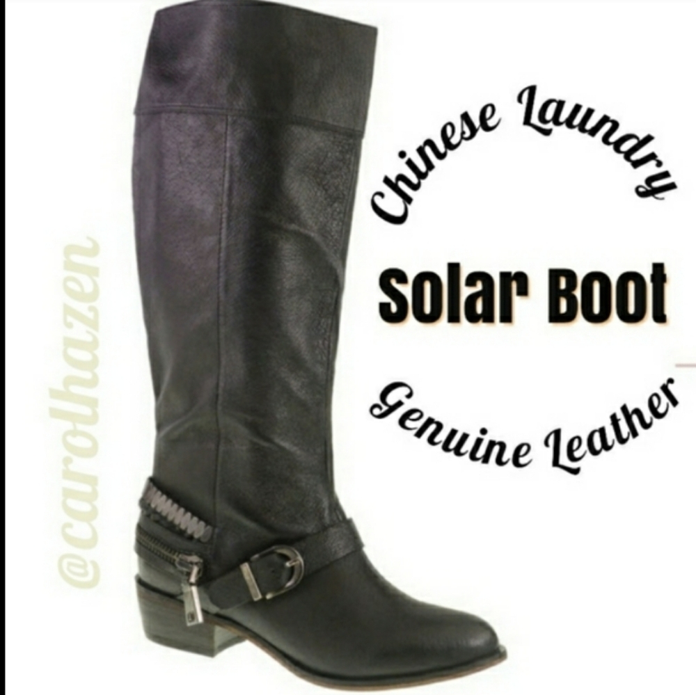 NIB 9.5 Chinese Laundry Leather Solar Boots Zipper - Picture 1 of 16